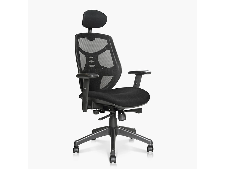 SILLA OFICINA IDENTITY BASE NYLON C/CABECERO NEGRO FORM 2