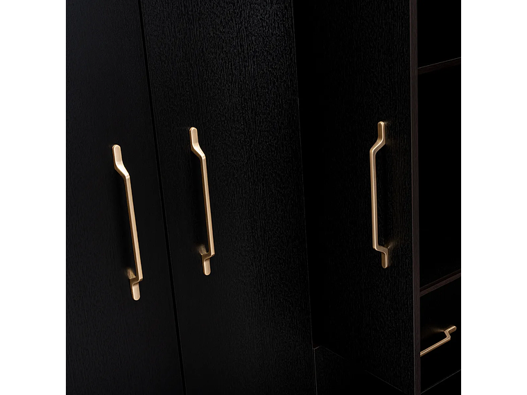 CLÓSET TUHOME WENGUE GOLDEN 6 PUERTAS 2 CAJONES NEGRO 5