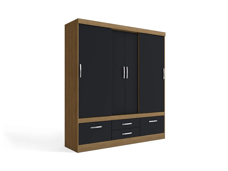 CLÓSET YARDAS 4 PUERTAS 4 CAJONES NEGRO ALEXA ANGELÍN CORREDERAS 1