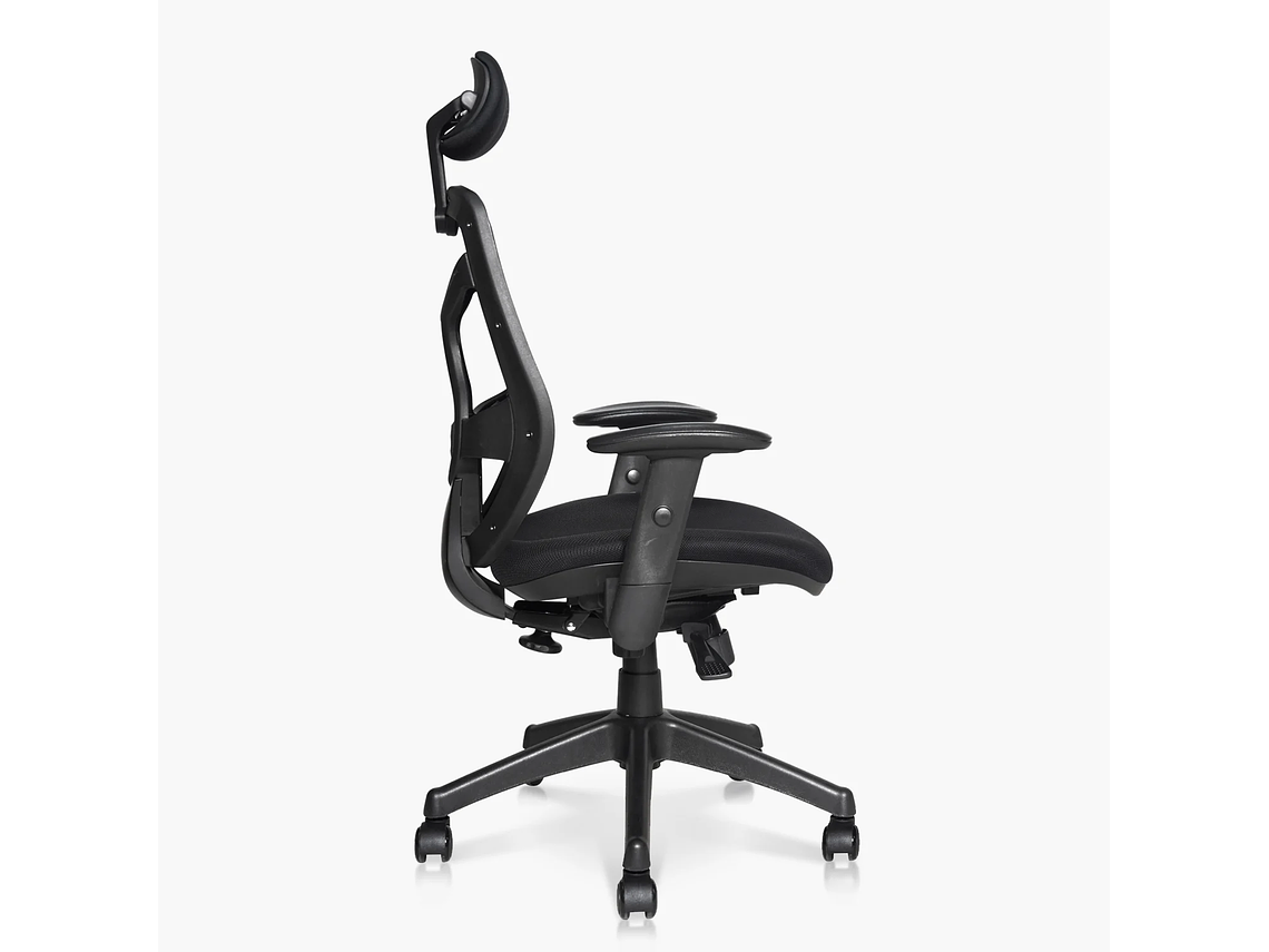 SILLA OFICINA IDENTITY BASE NYLON C/CABECERO NEGRO FORM 3