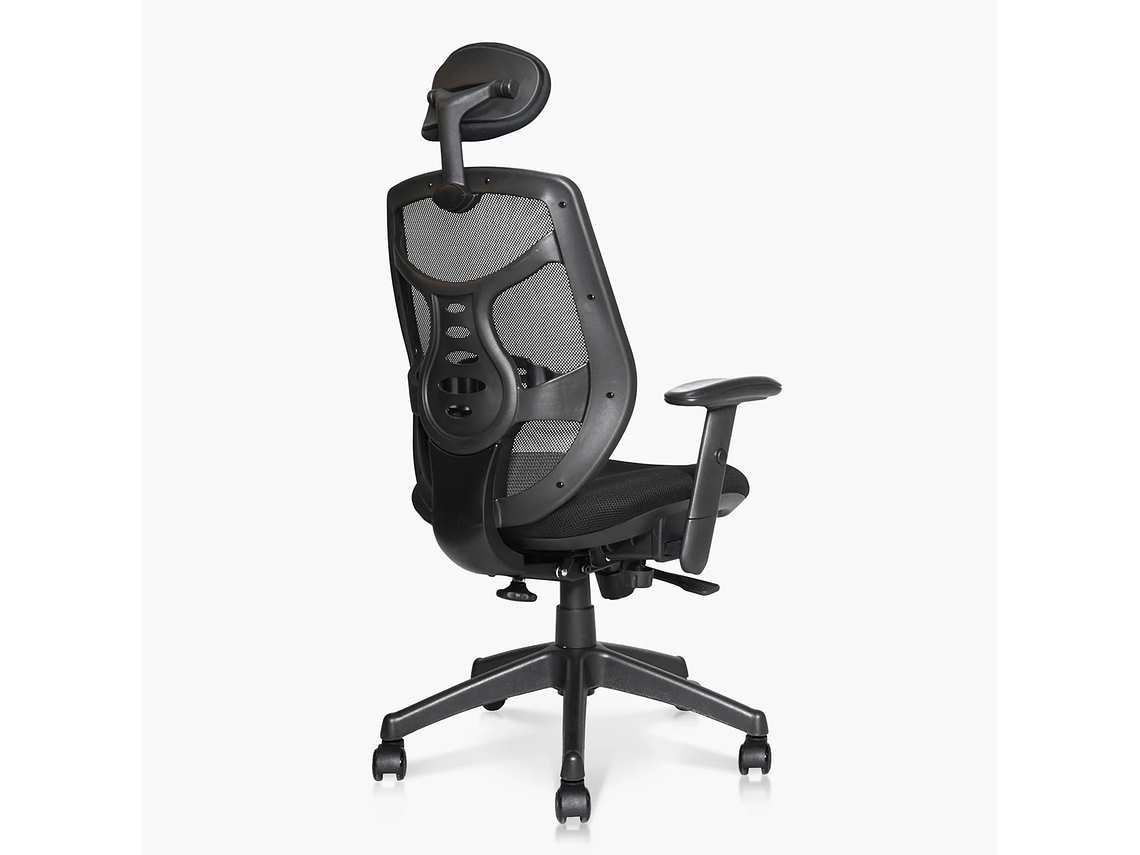 SILLA OFICINA IDENTITY BASE NYLON C/CABECERO NEGRO FORM 4