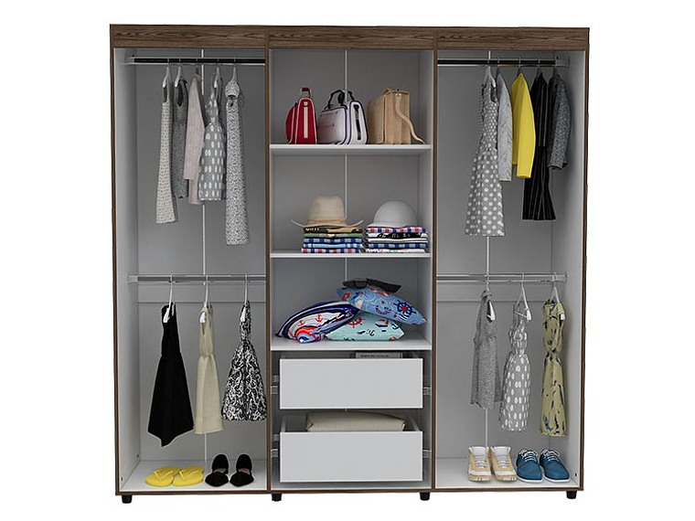 CLOSET TUHOME AMATISTA 6 PUERTAS 2 CAJONES COÑAC 3