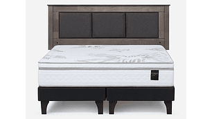 JUEGO DE DORMITORIO ROSEN CAMA EUROPEA ART 4 BD 2 PLAZAS + RESPALDO RACHEL GRIS