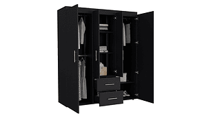 CLOSET TUHOME BARILOCHE ECO WENGUE 15 PUERTAS 2 CAJONES NEGRO