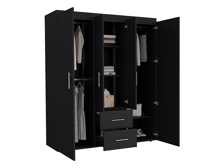 CLOSET TUHOME BARILOCHE ECO WENGUE 15 PUERTAS 2 CAJONES NEGRO 2
