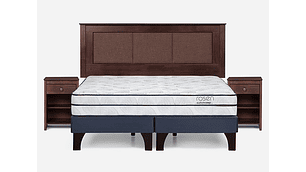 JUEGO DE DORMITORIO ROSEN CAMA EUROPEA AUTONOMY SKY BD 2 PLAZAS AZUL + SET RACHEL