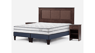 JUEGO DE DORMITORIO ROSEN CAMA EUROPEA AUTONOMY SKY BD 2 PLAZAS AZUL + SET RACHEL