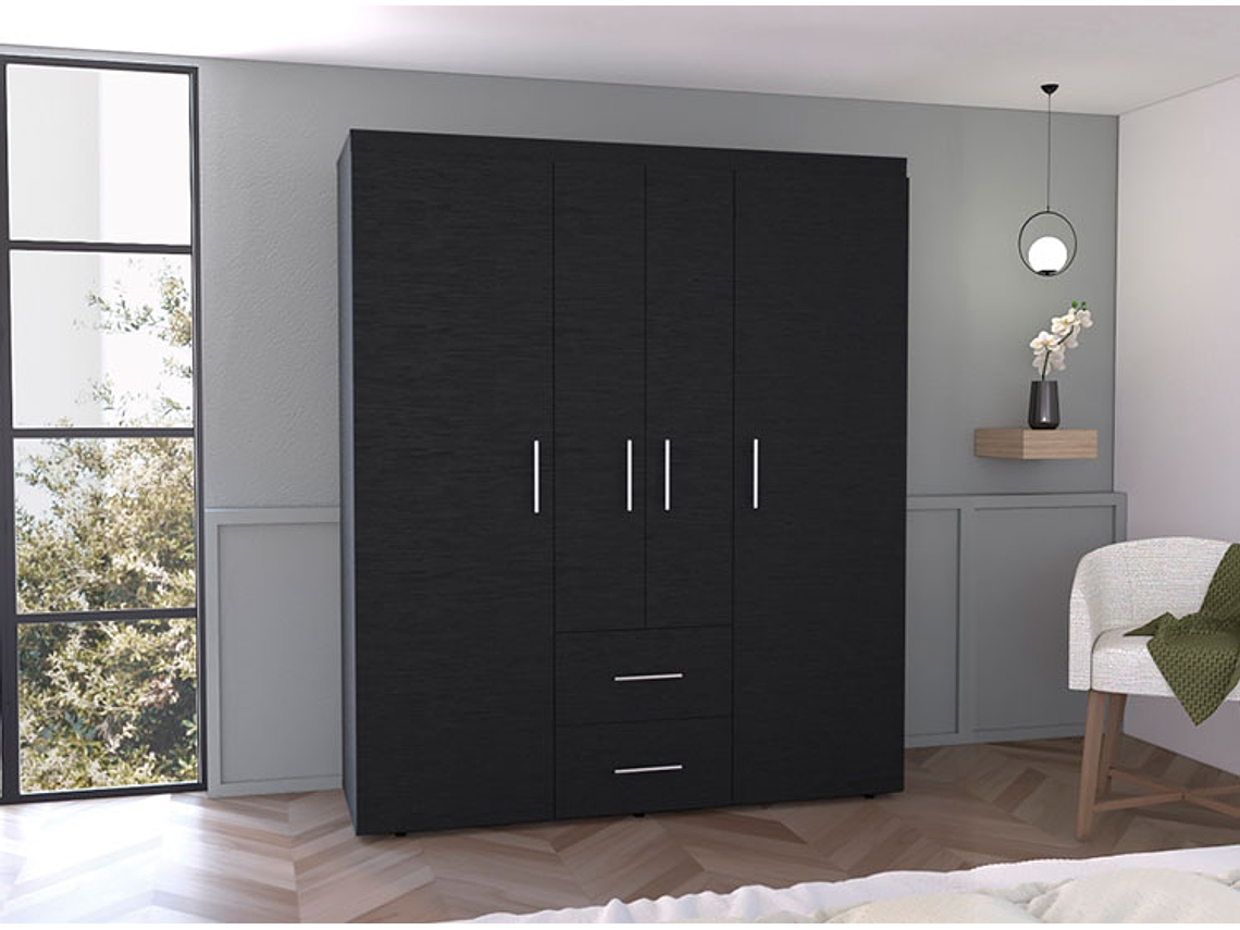 CLOSET TUHOME BARILOCHE ECO WENGUE 15 PUERTAS 2 CAJONES NEGRO 7
