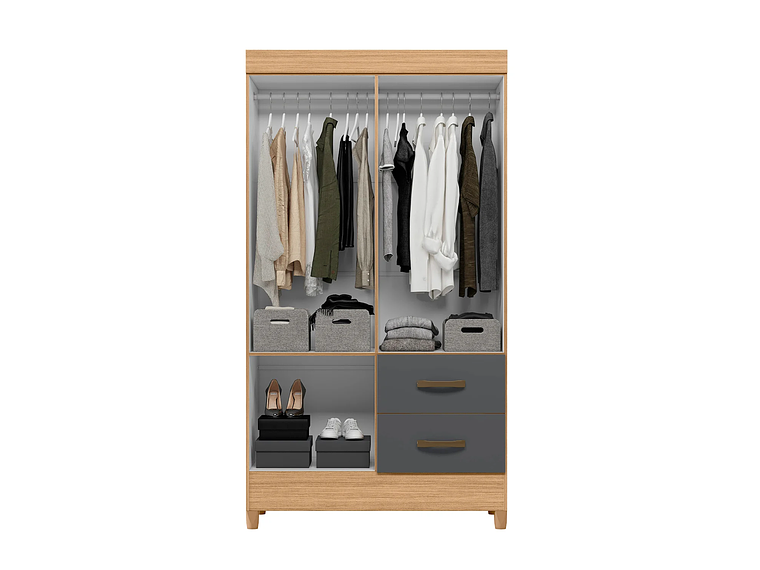 COMBO CLOSET VEKKA HOME MOBI 4 PUERTAS 2 CAJONES + COMODA 8 CAJONES GRAFITO 5