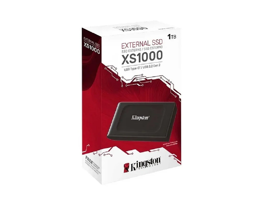 DISCO DURO EXTERNO KINGSTON XS1000 2TB USB 3.2 GEN 2 NEGRO 3