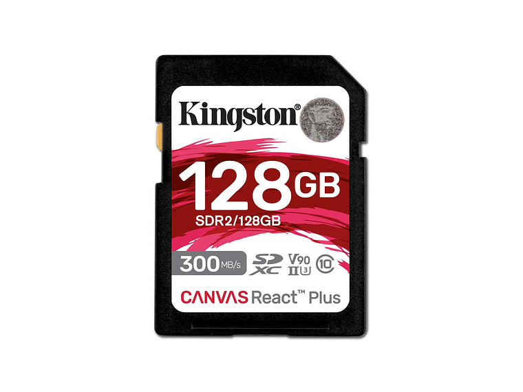 TARJETA MEMORIA SD KINGSTON CANVAS REACT PLUS 128GB 300MB/S 2