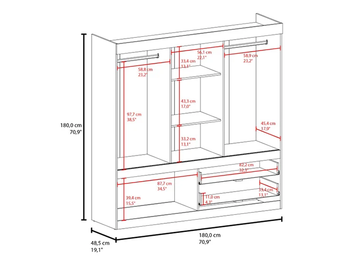  CLOSET TUHOME ALLEGRO 5P 2C CAFÉ 6