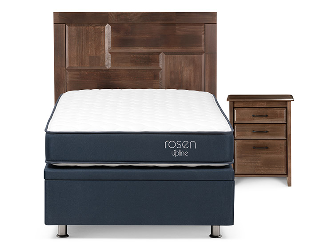 JUEGO DE DORMITORIO ROSEN CAMA BOXET UPLINE 1 PLAZA + SET DOLCE 1