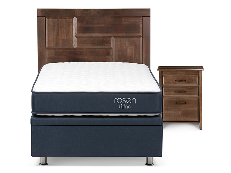 JUEGO DE DORMITORIO ROSEN CAMA BOXET UPLINE 1 PLAZA + SET DOLCE 1