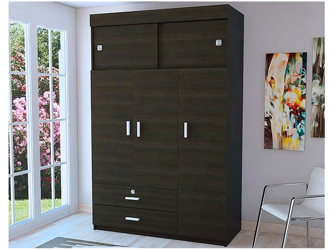 CLOSET TUHOME MANILA WENGUE 5 PUERTAS 2 CAJONES 6