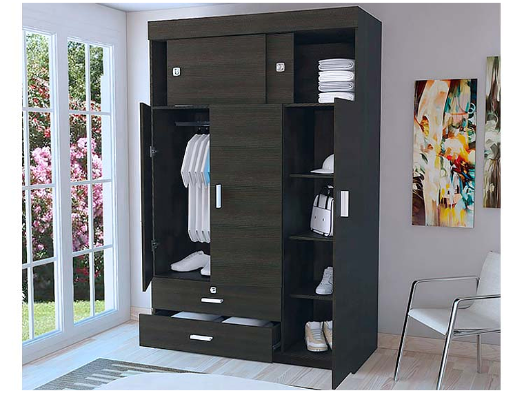 CLOSET TUHOME MANILA WENGUE 5 PUERTAS 2 CAJONES 7