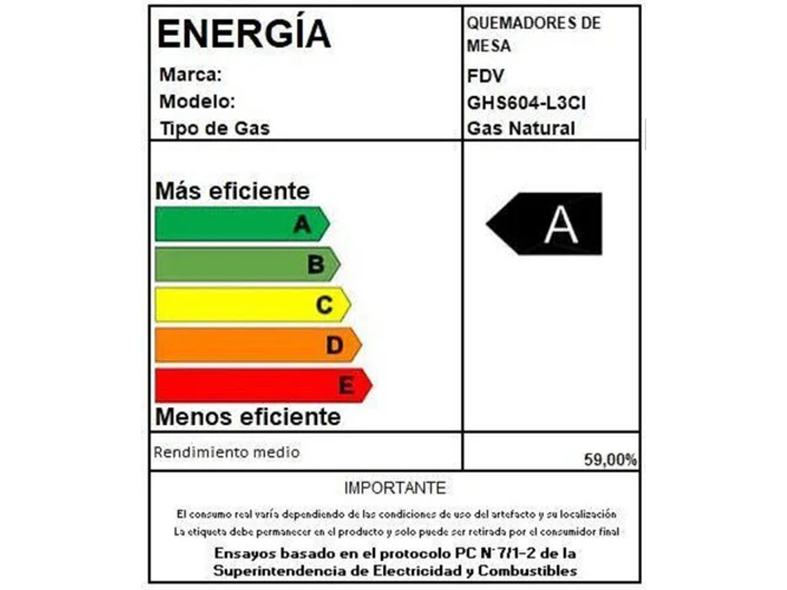 ENCIMERA GAS NATURAL FDV PRESTIGE 60 3