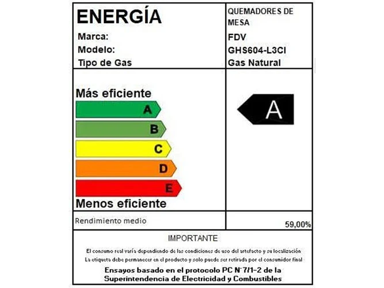 ENCIMERA GAS NATURAL FDV PRESTIGE 60 3