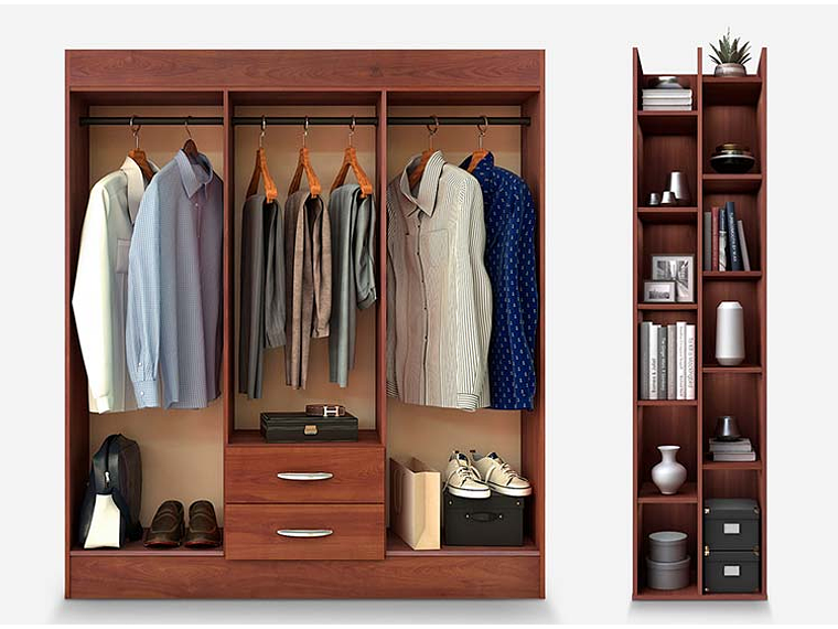 SET CIC CLOSET TRANCURA + LIBRERO SUCRE 3