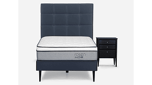 JUEGO DE DORMITORIO ROSEN CAMA EUROPEA INDIE 1 PLAZA + SET ISSEY AZUL