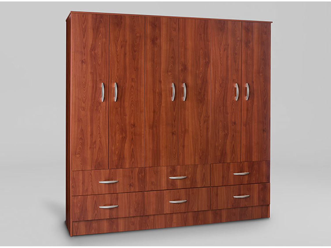 CLOSET CIC MAIPO 6 PUERTAS / 6 CAJONES 180 CM CEREZO 1