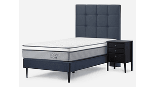 JUEGO DE DORMITORIO ROSEN CAMA EUROPEA INDIE 1 PLAZA + SET ISSEY AZUL