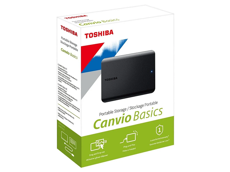 DISCO DURO EXTERNO TOSHIBA CANVIO BASICS 4TB USB 3.0 NEGRO 3