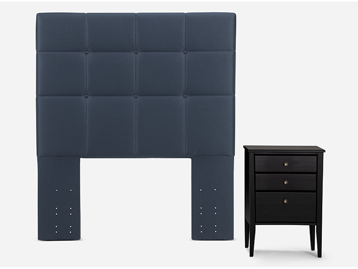 JUEGO DE DORMITORIO ROSEN CAMA EUROPEA INDIE 1 PLAZA + SET ISSEY AZUL 3