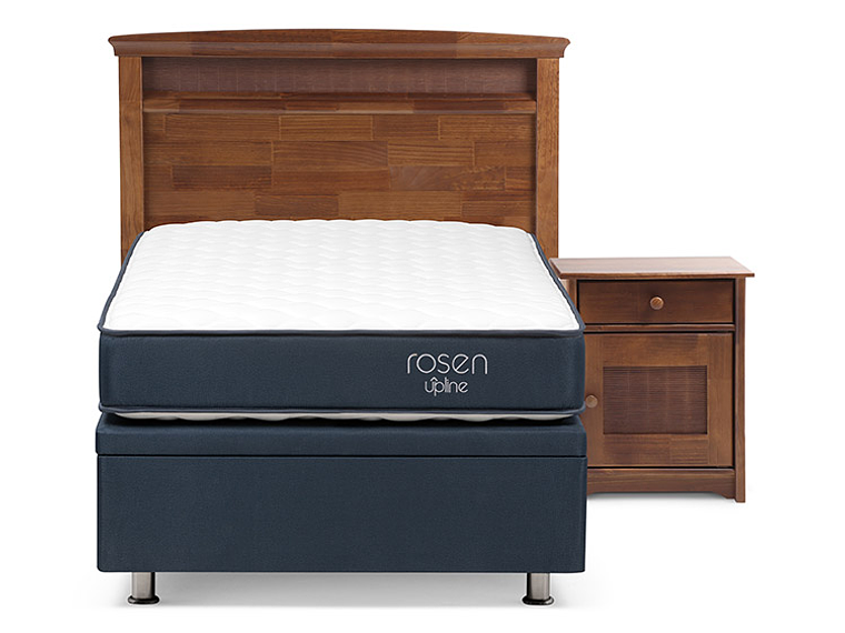 JUEGO DE DORMITORIO ROSEN CAMA BOXET UPLINE 1 PLAZA + SET VENETO 1
