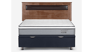 JUEGO DE DORMITORIO ROSEN CAMA BOXET INDIE 2 PLAZAS + RESPALDO FERRARA