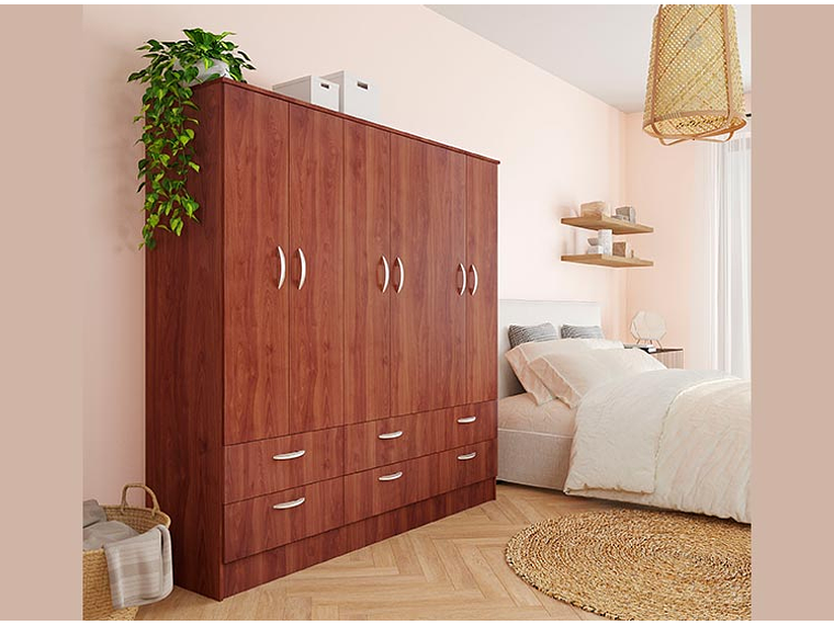 CLOSET CIC MAIPO 6 PUERTAS / 6 CAJONES 180 CM CEREZO 6