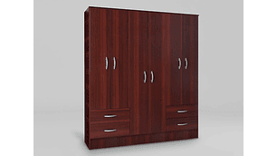 CLOSET CIC MAIPO 6 PUERTAS / 4 CAJONES 180 CM CHOCOLATE