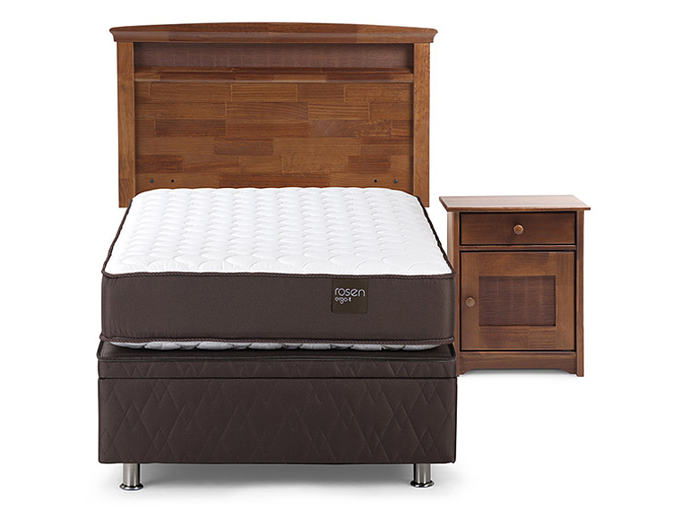 JUEGO DE DORMITORIO ROSEN CAMA BOXET ERGO T 1 PLAZA + SET VENETO 1