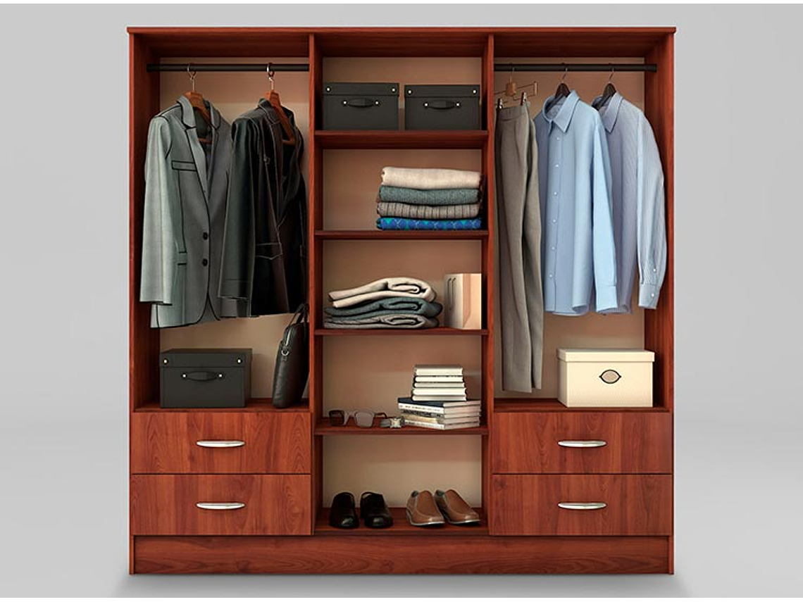 CLOSET CIC MAIPO 6 PUERTAS / 4 CAJONES 180 CM CEREZO NAT 4