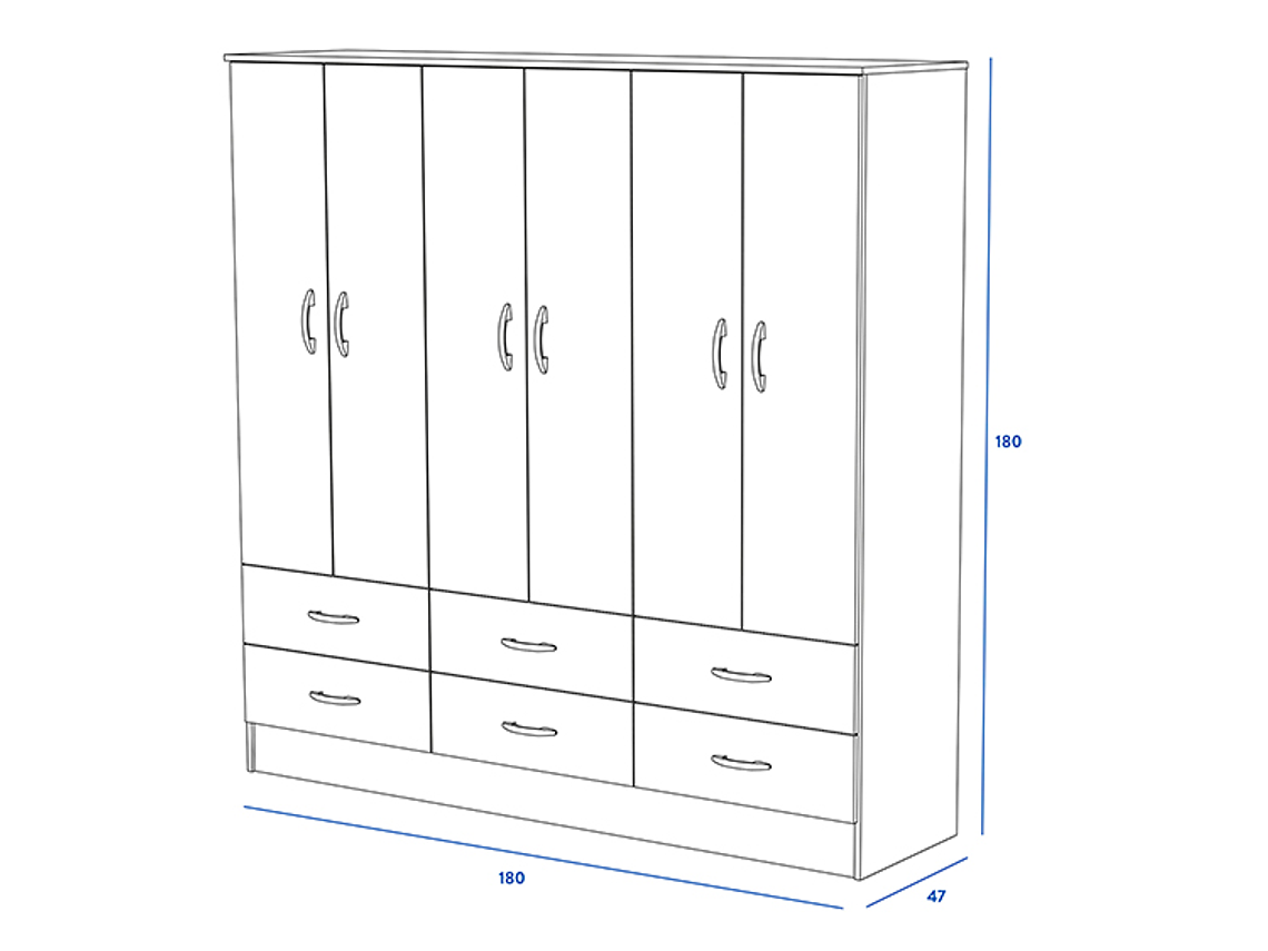 CLOSET CIC MAIPO BLANCO 6P 6C 2