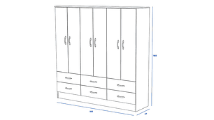 CLOSET CIC MAIPO BLANCO 6P 6C