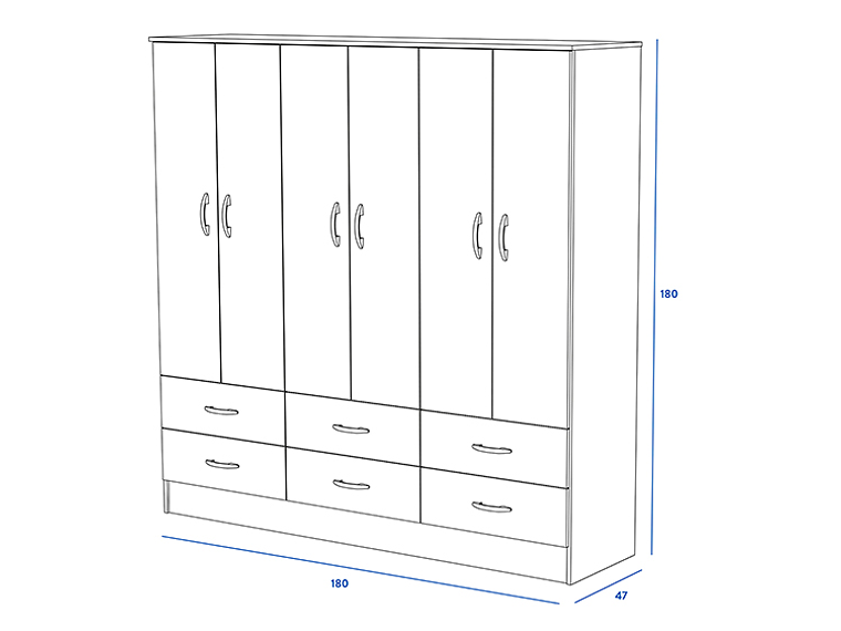 CLOSET CIC MAIPO BLANCO 6P 6C 2