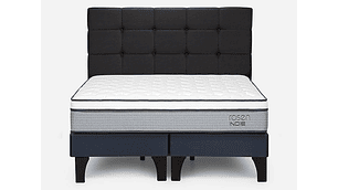 JUEGO DE DORMITORIO ROSEN CAMA EUROPEA INDIE BD 2 PLAZAS + RESPALDO ISSEY GRIS