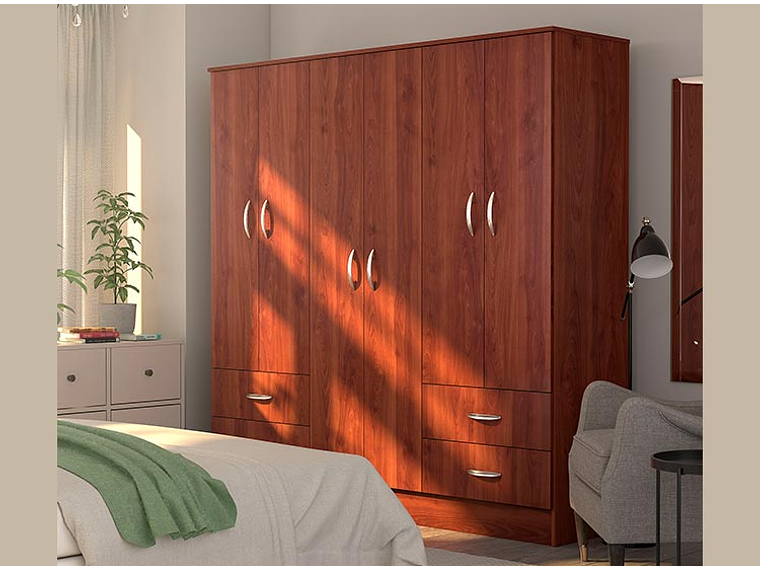 CLOSET CIC MAIPO 6 PUERTAS / 4 CAJONES 180 CM CEREZO NAT 7