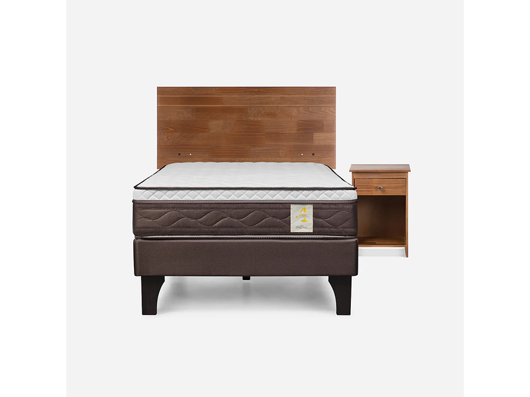 CAMA EUROPEA NEW STYLE 4 PLUS 1 PLAZA + MUEBLES TABOR CAFÉ 1