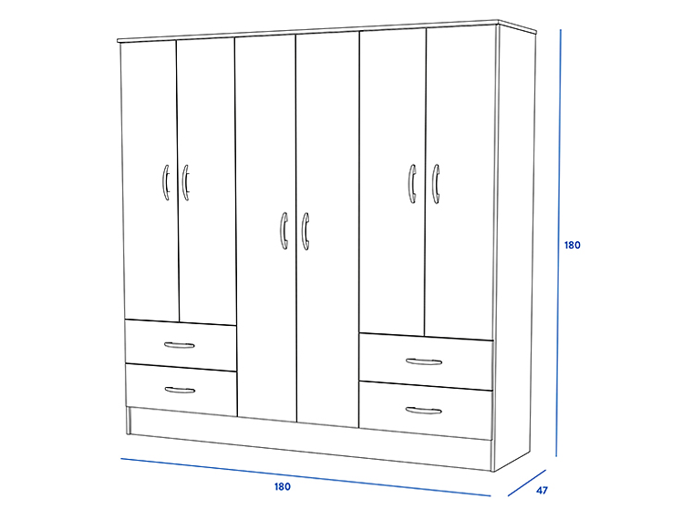 CLOSET CIC MAIPO OLMO BLANCO 6P 4C 3