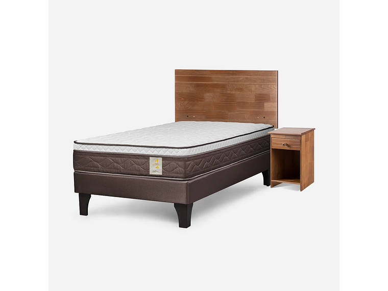 CAMA EUROPEA NEW STYLE 4 PLUS 1 PLAZA + MUEBLES TABOR CAFÉ 2