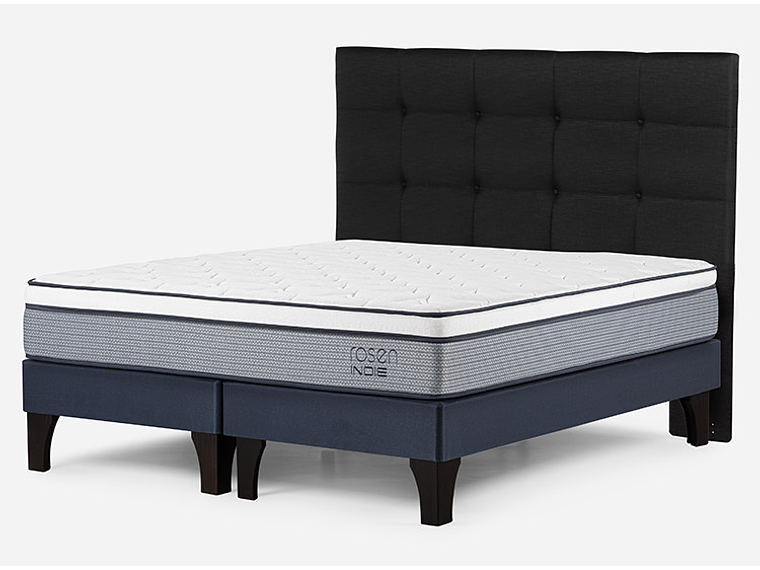 JUEGO DE DORMITORIO ROSEN CAMA EUROPEA INDIE BD 2 PLAZAS + RESPALDO ISSEY GRIS 4