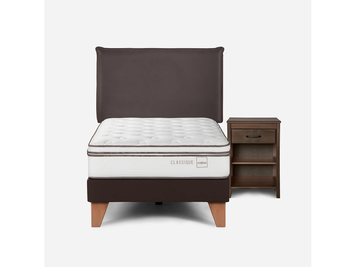 CAMA EUROPEA ROSEN CLASSIQUE+ 1 PLAZA + MUEBLES MAURICE 1