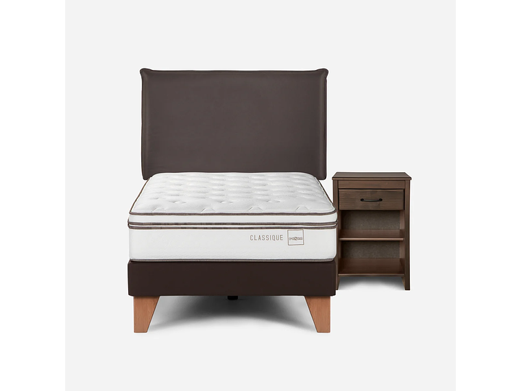 CAMA EUROPEA ROSEN CLASSIQUE+ 1 PLAZA + MUEBLES MAURICE 1