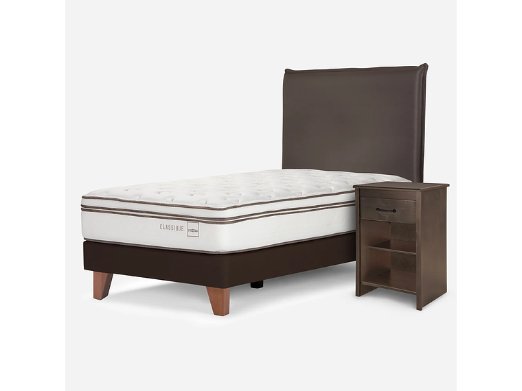 CAMA EUROPEA ROSEN CLASSIQUE+ 1 PLAZA + MUEBLES MAURICE 5