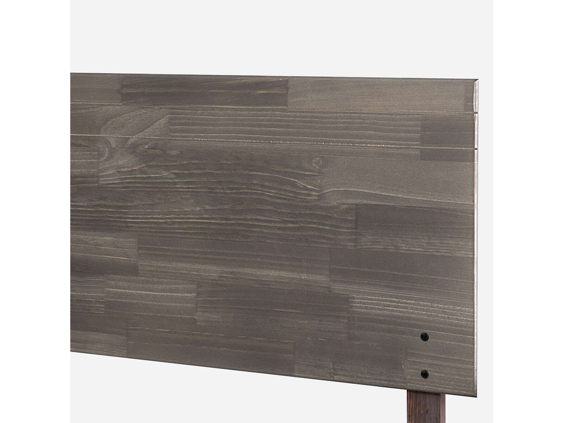 CAMA PRATTA 2 PLAZAS PATA MADERA BD + MUEBLES TABOR GRAFITO 4