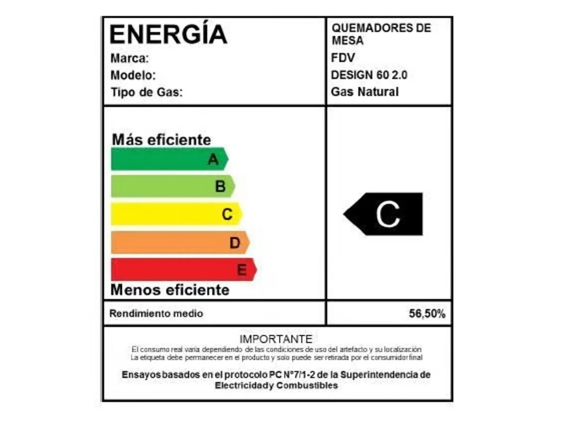 ENCIMERA GAS LICUADO FDV DESIGN 60 2.0 7