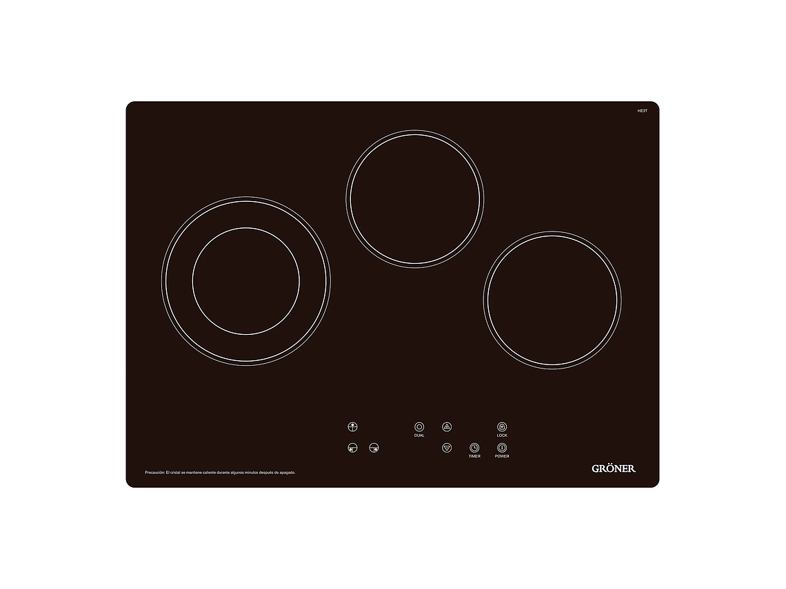 ENCIMERA VITROCERÁMICA GRÖNER TOUCH DUAL 3Q 1