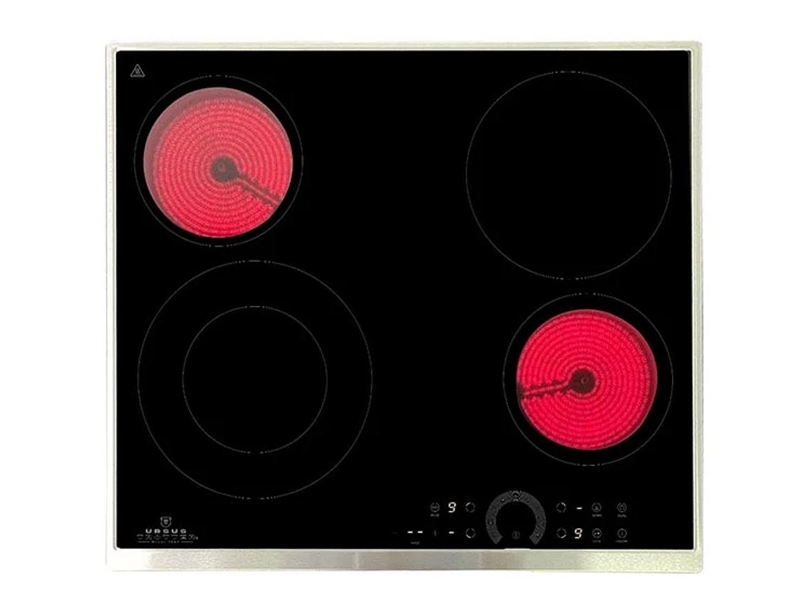ENCIMERA VITROCERAMICA EMPOTRABLE ELÉCTRICA URSUS TROTTER 4 QUEMADORAS UT-VCT 4P INOX 1